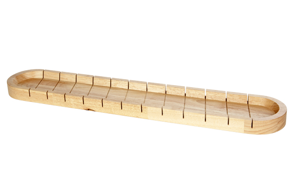 Broodplank met snijverdeling 58 x 11 x 3 cm hout naturel