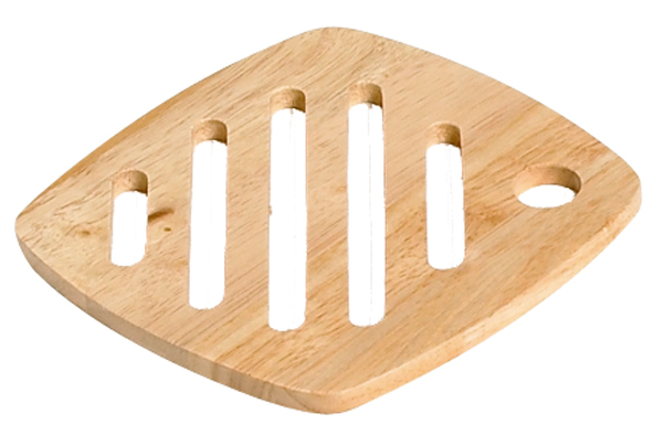 Houten onderzetter vierkant 18 cm met ophanggaatje