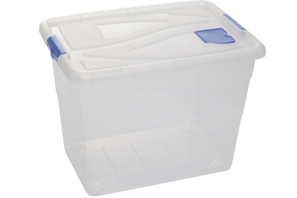 Pisa textielbox met wielen 80 l transparant