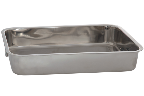 Braadslede inox, 43,4 x 31,4 x 6,8 cm