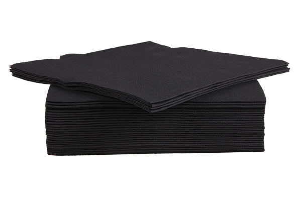 Ct Prof servet zwart papier textiel-touch 38 cm set van 40