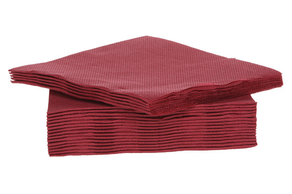 Ct Prof servet 25 x 25 cm papier textile-touch bordeaux set van 40
