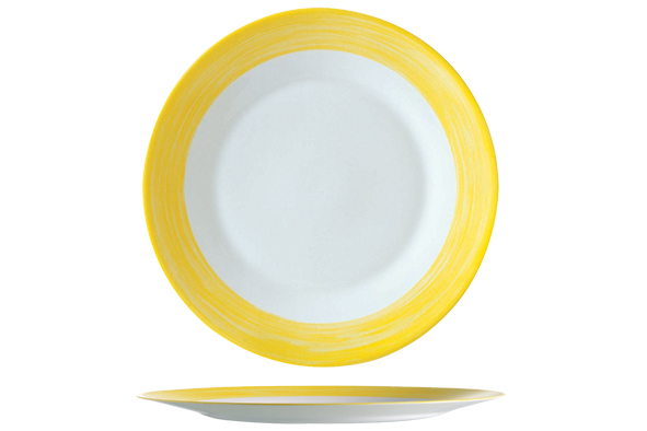Brush bord geel 25,4 cm horeca