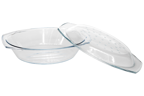 500° grill- en dropcocotte, borosilicaatglas, transparant, ovaal, 2,9 l, 33 x 20 x 9 cm
