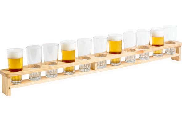 Bierlat 1 m voor 11 glazen 22 cl, hout